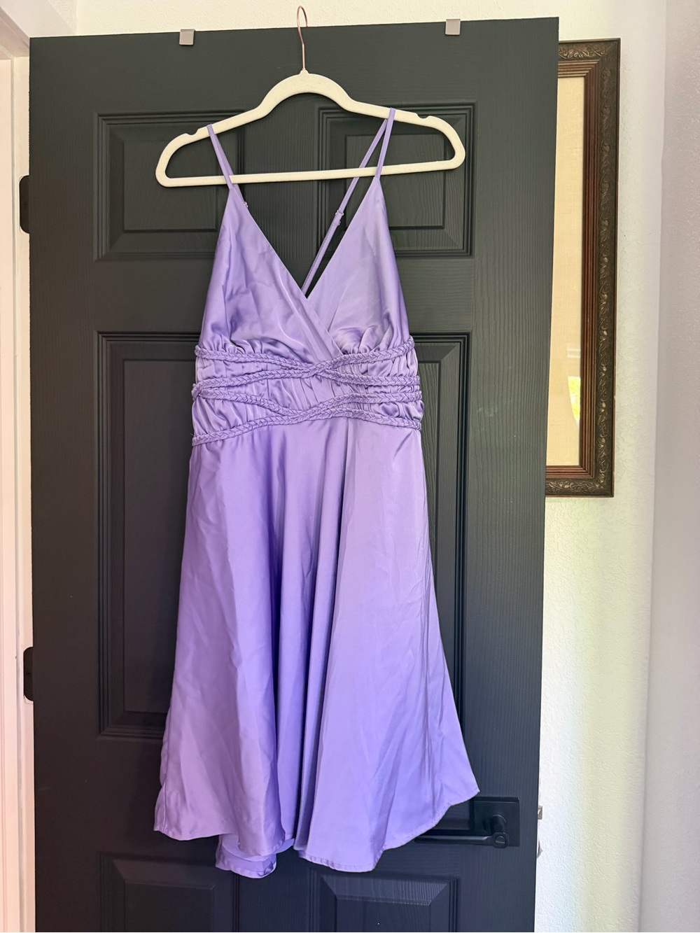 ARULA Lilac Braided Waist Spaghetti Strap Dress